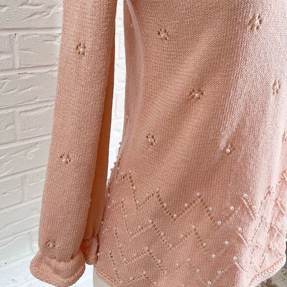 🚨4/$25 VINTAGE 1960s Banff Ltd. By GIANNI FERRI embellished pearls blush pink sw - Picture 3 of 8